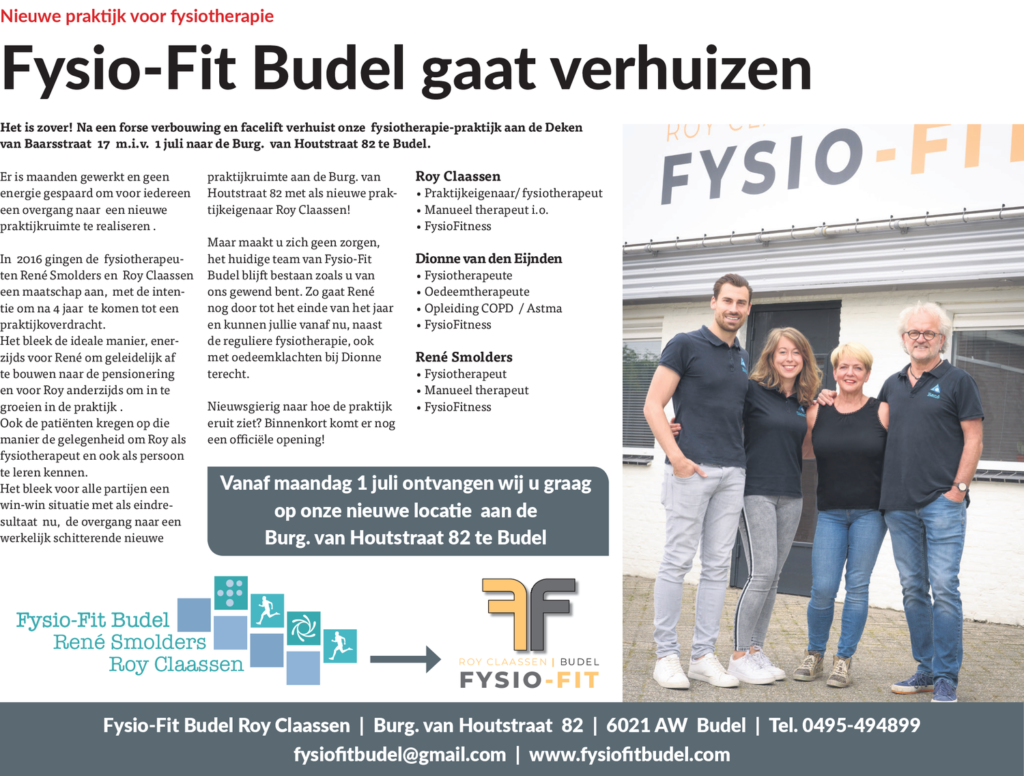 Fysio-Fit Budel is verhuisd